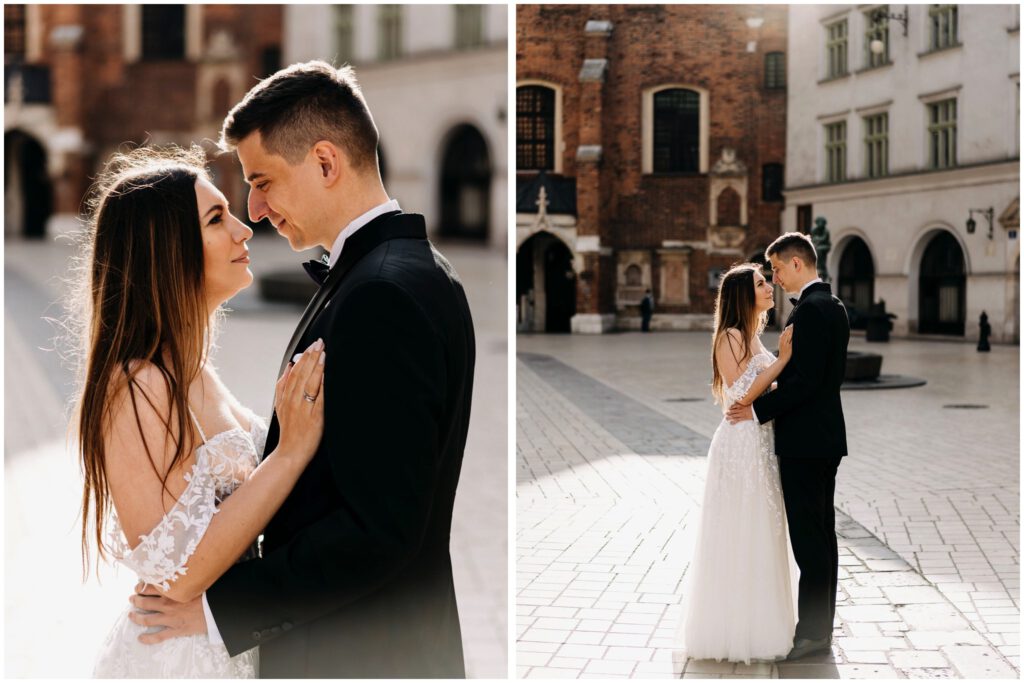 sesja ślubna na rynku w Krakowie